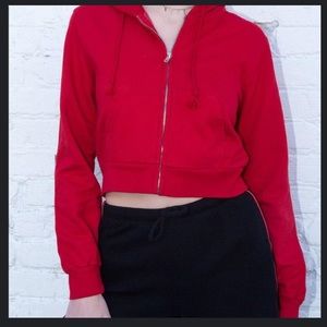 cropped brandy melville zip up